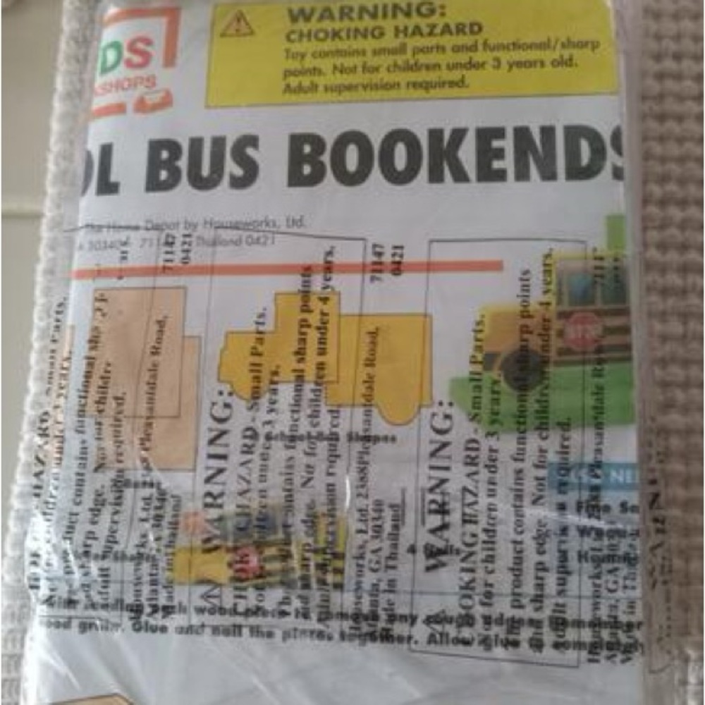 School bus book ends.